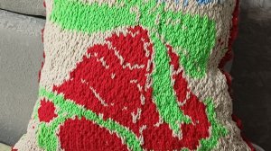 Вязанный жаккард "Рождественская подушка", с процессом изготовления