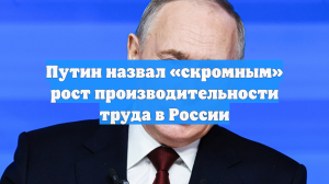 Путин назвал «скромным» рост производительности труда в России