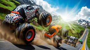 МУЛЬТИКИ ПРО МАШИНКИ Эпические прыжки и столкновения на скоростном монстр-траке Beamng Drive #79