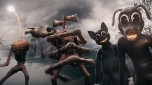 Монстры в реальной жизни. Сиреноголовый, Светоголовый, Мультяшный кот, Мультяшный пес