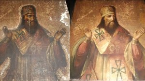Неизвестный святой - реставрация иконы