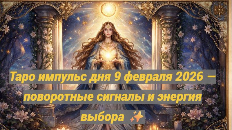 Таро импульс дня 9 февраля 2026 — поворотные сигналы и энергия выбора ✨ смотреть онлайн