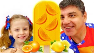 Настя и Папа готовят домашнее мороженое с разных фруктов и овощей. Сборник видео для детей