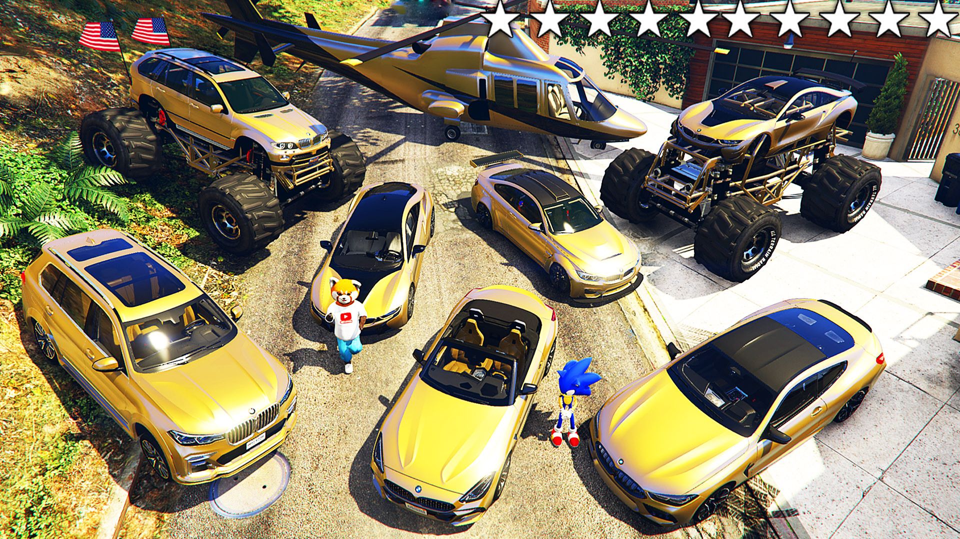 Я УГНАЛ ЗОЛОТЫЕ ТАЧКИ БМВ у Миллиардеров С СОНИКОМ ИЗ РЕАЛЬНОЙ ЖИЗНИ В ГТА 5 смотреть онлайн