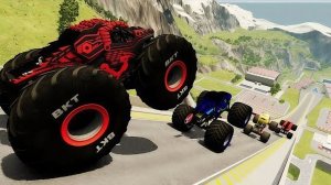 МУЛЬТИКИ ПРО МАШИНКИ Эпические прыжки и столкновения на скоростном монстр-траке Beamng Drive #83