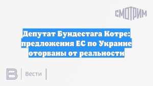 Депутат Бундестага Котре: предложения ЕС по Украине оторваны от реальности