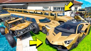 Угнал кучу золотых самых длинных чит тачек у мажора в GTA 5! Битва воров в ГТА 5 Онлайн!