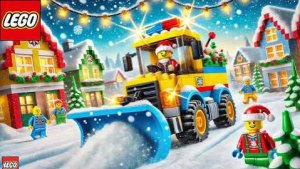 Снегоуборочная Машина Лего расчищает снег