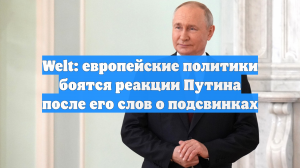Welt: В Европе испугались слов Путина о «подсвинках»
