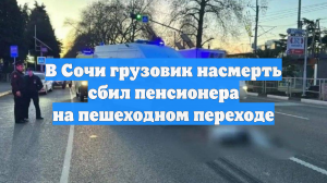 В Сочи грузовик насмерть сбил пенсионера на пешеходном переходе