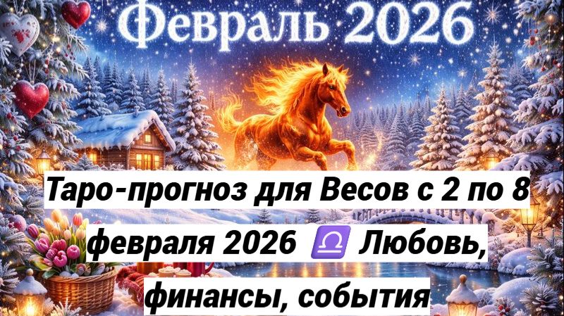 Таро-прогноз для Весов с 2 по 8 февраля 2026 ♎ Любовь, финансы, события смотреть онлайн