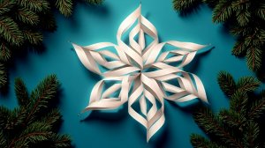 Большая объемная снежинка из бумаги