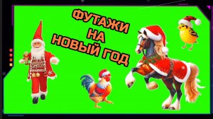 ЛОШАДКА, ДЕД МОРОЗ, ПЕТУХ, ПТИЧКА на зелёном экране. Хромакей футажи, анимация GREEN SCREEN.