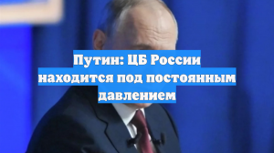 Путин: ЦБ России находится под постоянным давлением