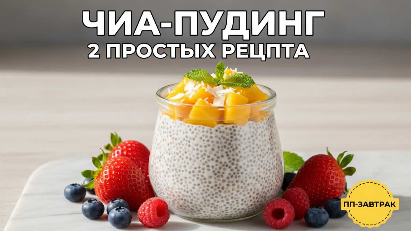 Чиа-пудинг: 2 простых рецепта на молоке и кокосовом | ПП-завтрак за 5 минут