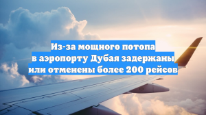 Из-за мощного потопа в аэропорту Дубая задержаны или отменены более 200 рейсов