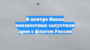 Украинцы сняли на видео летящего над Киевом российского флага