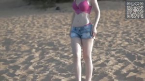 Красивая девушка на пляже. Эротика.