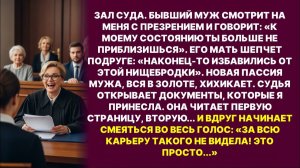 Бывший муж и его мать унижали меня в суде, но когда судья открыла мои документы | История из жизни