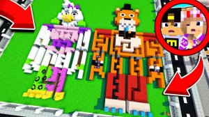 ЛАБИРИНТ АНИМАТРОНИК ФРЕДДИ ПРОТИВ ЛАБИРИНТ ЧИКА в МАЙНКРАФТ НУБ ВИДЕО ТРОЛЛИНГ MINECRAFT Евгенбро