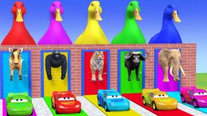 Веселые игры с слоном, гориллой, бегемотом, тигром - 3D игра с животными - Забавные 3D животные