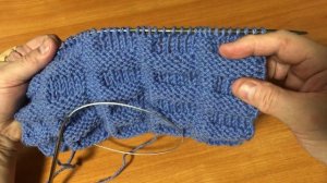 Объёмный теневой узор спицами для тёплых изделий