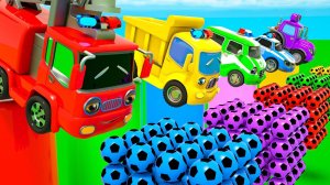 Мультики для малышей! Раскрашивай шарики и пой песенку! Мультики про машинки! Детские песенки!