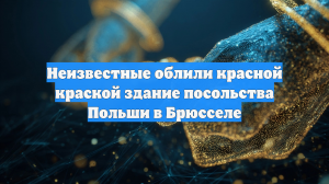 Неизвестные облили красной краской здание посольства Польши в Брюсселе