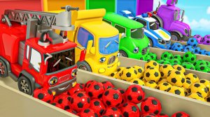 Детские мультфильмы про машинки - Песенка Акулёнок - Футбольные мячи - Детские стишки и песенки