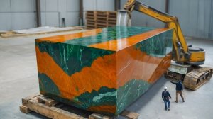 Добыча и производство мрамора в карьере стоимостью 1 миллиард долларов.