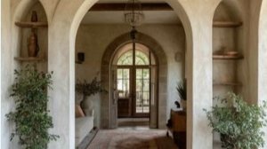 Перегородка с аркой вместо шторки.