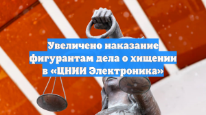 Увеличено наказание фигурантам дела о хищении в «ЦНИИ Электроника»