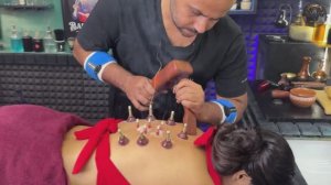 Женский массаж спины ТОК-СЕНОМ и прижиганием от МАСТЕРА РЭЙКИ