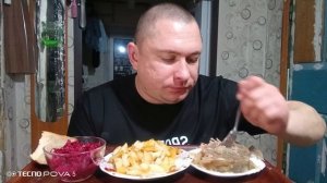 мукбанг/обжорыч/жареная картошка/холодец/