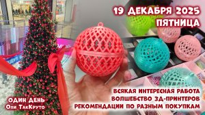 Волшебство 3д-принтеров и рекомендации по бытовым покупкам. 19 декабря 2025, день с Олей ТакКруто