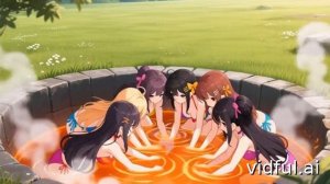 Купание девушек в горячей воде