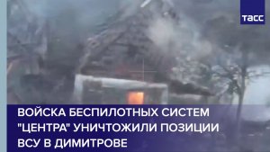 Войска беспилотных систем "Центра" уничтожили позиции ВСУ в Димитрове