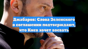 Джабаров: Слова Зеленского о соглашении подтверждают, что Киев хочет воевать