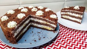 ТОРТ Детский - Банан и творожный крем и шоколадный корж-бисквит.