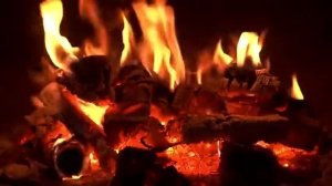 Камин, нежная красивая музыка, гитара, романтика, огонь и треск дров