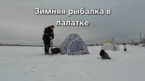 Зимняя рыбалка в палатке на леща.
