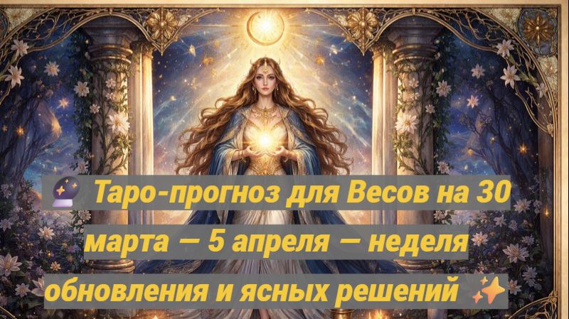 🔮 Таро-прогноз для Весов на 30 марта — 5 апреля — неделя обновления и ясных решений ✨ смотреть онлайн