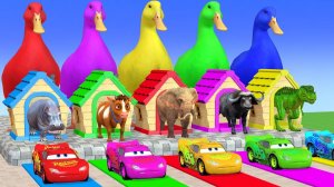 Веселые игры с слоном, гориллой, бегемотом, тигром - 3D игра с животными - Забавные 3D животные