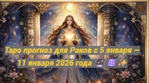 Таро прогноз для Раков с 5 января — 11 января 2026 года 🔮♋✨