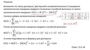Вычисление математического ожидания дискретной случайно величины по определению (А1)
