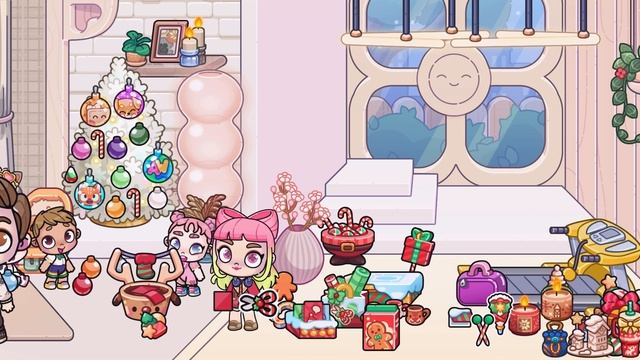 Семья украшает дом к рождеству часть 1 в Аватар Ворлд