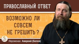 Возможно ли совсем не грешить ?  Иеромонах Аверкий (Белов)
