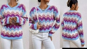 САМЫЙ МОДНЫЙ 💥И очень популярный свитер.💎 ИЗ ДОРОГО БУТИКА. ВЯЖЕМ СВИТЕР СПИЦАМИ С ПРОСТЫМ УЗОРОМ.