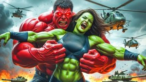 Красный Халк против женщины Халк, эпичная битва.