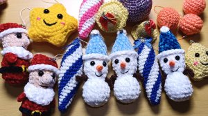 Игрушки на ёлку крючком. Новогодние украшения